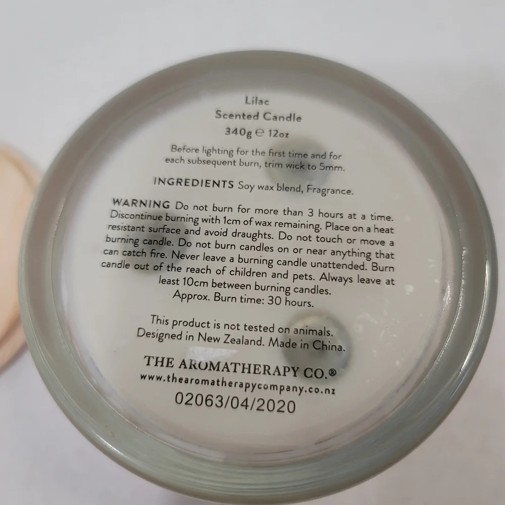 Aromatherapy Company Summer Garden Lilac Scented Candle